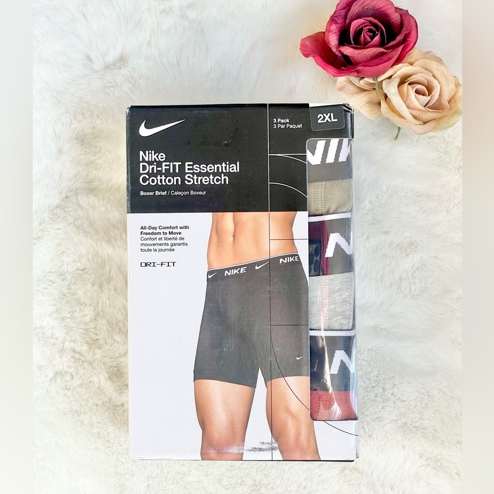 New with tags Nike Dri-FIT COTTON STRETCH Essential Boxer Briefs 3PK